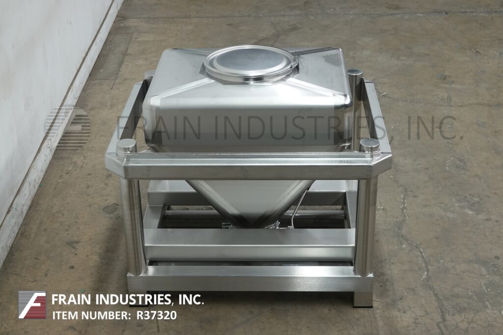 Tote Systems #500L, 500 liter 316 Stainless Steel tote/bin, 32" wide x 40" long x 40" dee, mounted on heavy - Image 3