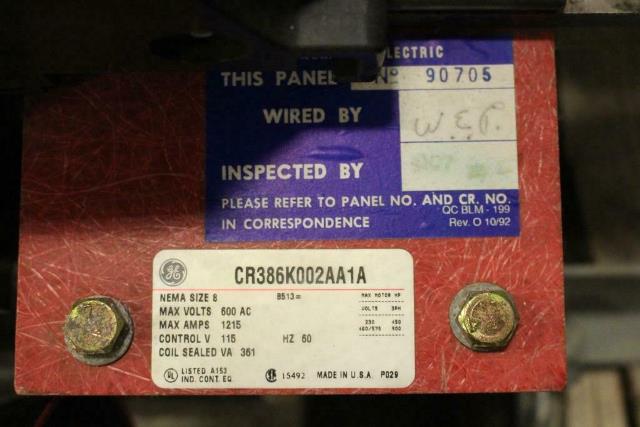 General Electric Size 8 FVNR Open Starter, Cat. No. CR386K002AA1A - Image 3