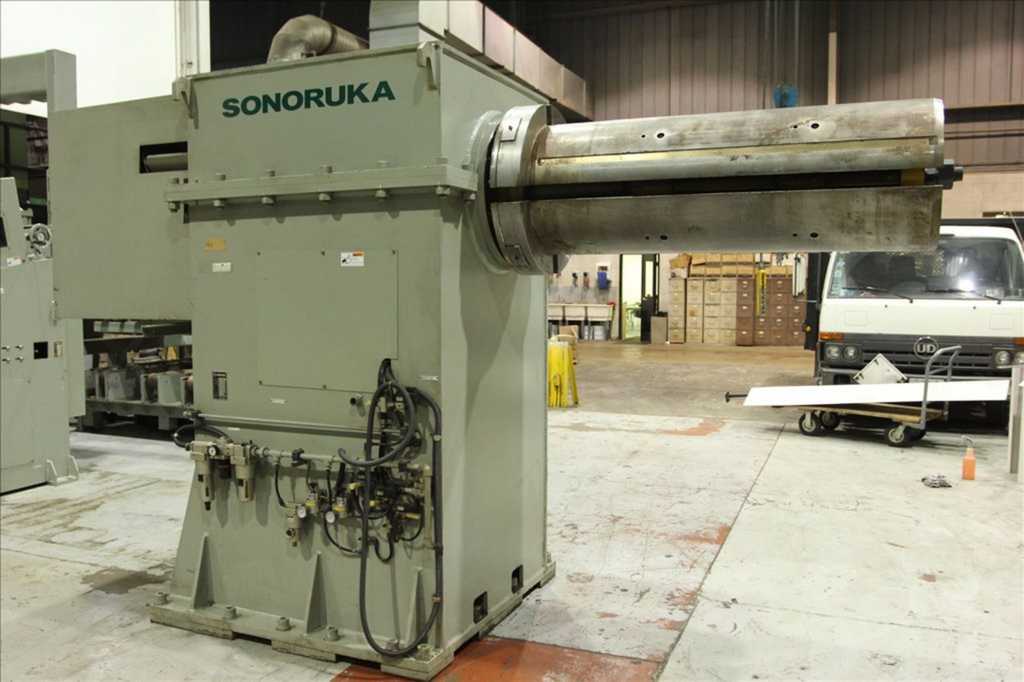 44000 lb. Sonoruka #UC-15130VHCB, uncoiler w/ coil car, 51" width, 20"-24' ID, powered expansion - Image 1