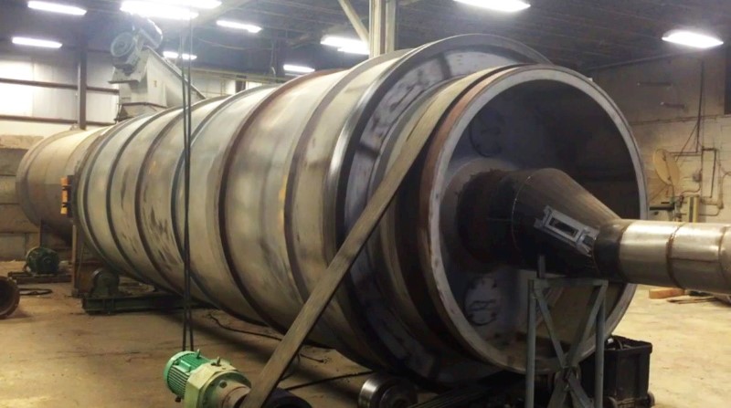 7.5' x 24' Sprout #7.5-ft.X24-ft., Rotary Drum Dryer, Natural Gas Burner, Belt Drive w/Gear Reducer & - Image 1