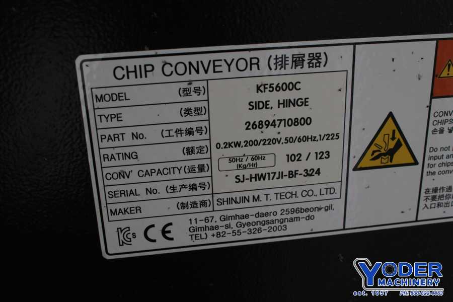 9" x 84" ShinJin MT Tech #KFC5600C, inclined chip conveyor, side hinge, 1/4 HP, #75472 - Image 8