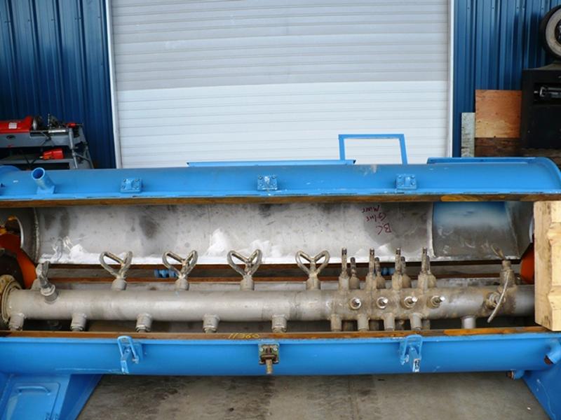 Littleford EK-60, Glue Mixer, 100 HP - 1800 RPM, 14 GPM, 24" I.D. x 102" I.L., 14-1/2" x 18" inlet, 12" x 30" - Image 2