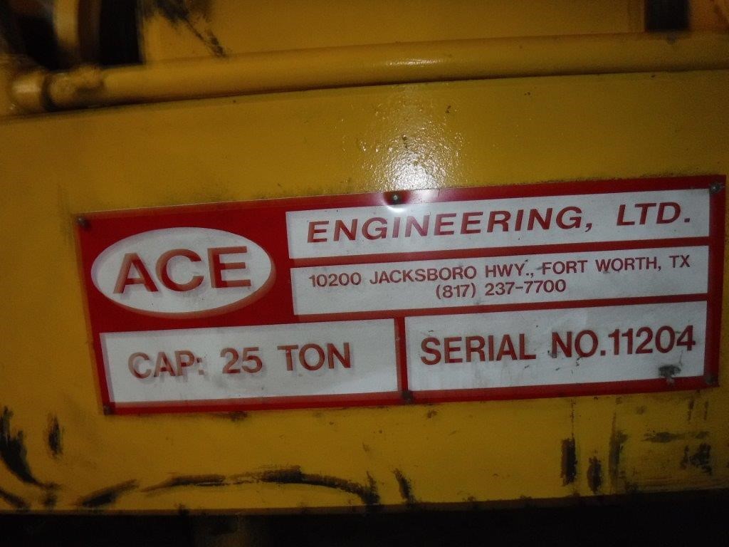 25 Ton, Ace top running double grider trolley hoist, 25' lift, 6' 0" trolley gauge, 2' 9-1/2" overhead - Image 4