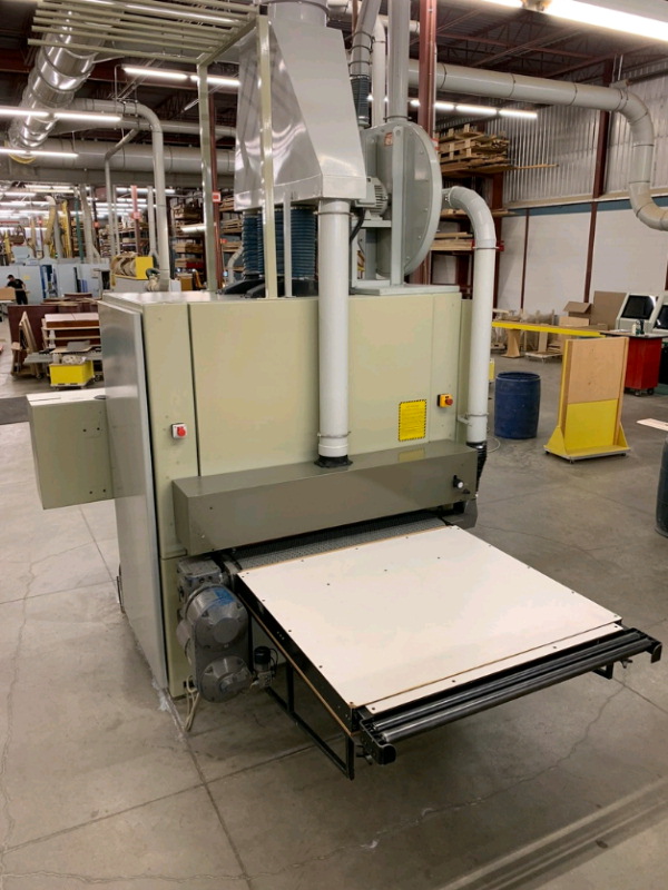 51" Dmc #Unisand-135-3, 3-Head Wide Belt, 4" part thickness, 82 FPM feed, 52" x 103" abrasive belt, 1996 - Image 2