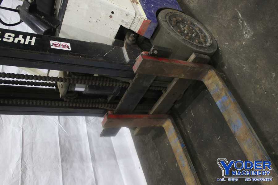 5000 lb. Hyster, LP gas forklift, 112" lift height, 46" x5"forks, 2 stage mast,,#75154 - Image 4