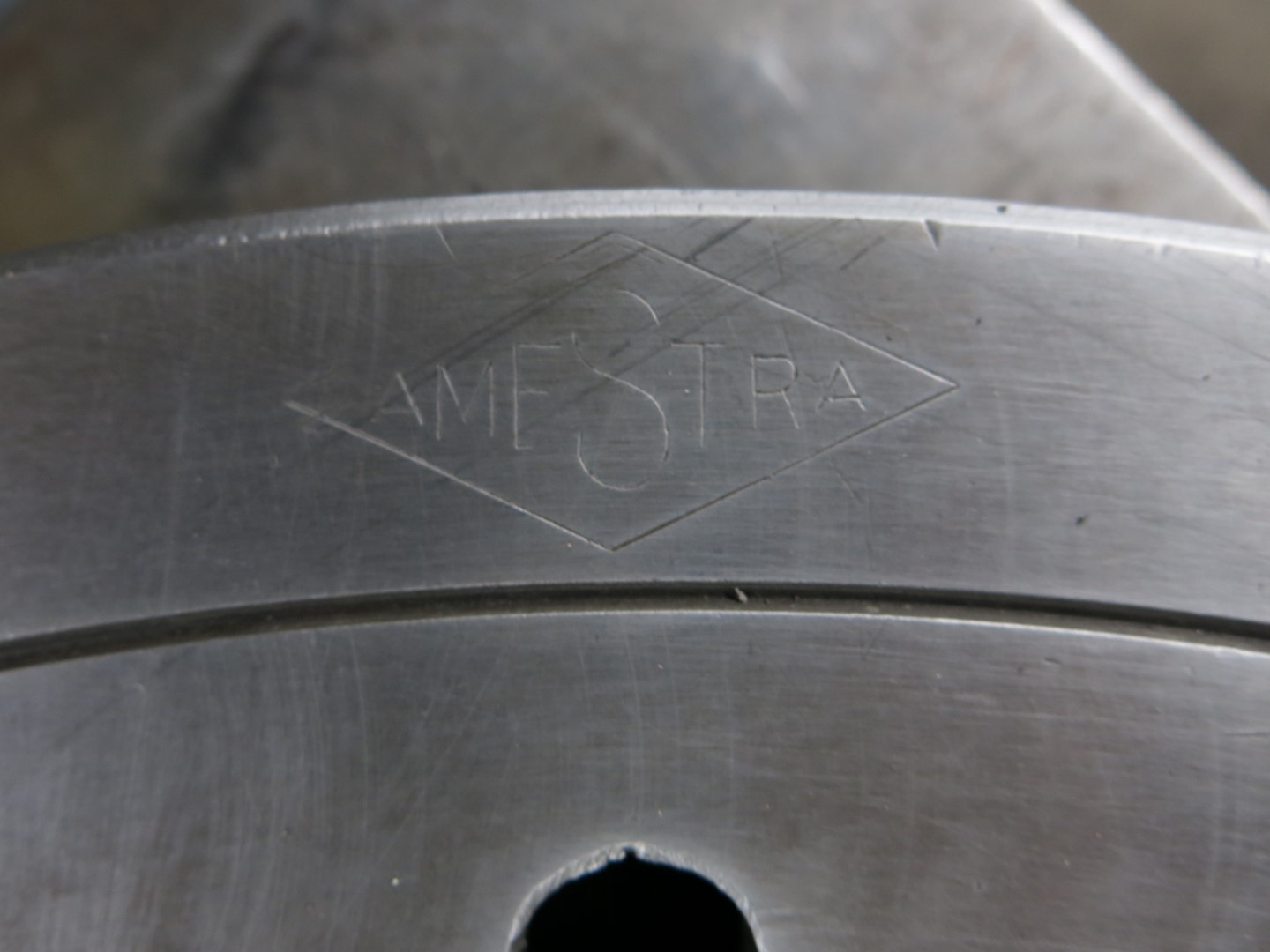 24" Amestra, 4 Jaw Lathe Chuck, Plain Back Hollow Chuck, 3 7/8 thick, 3 3/8 hole, 4 11/16 Center to Center - Image 4