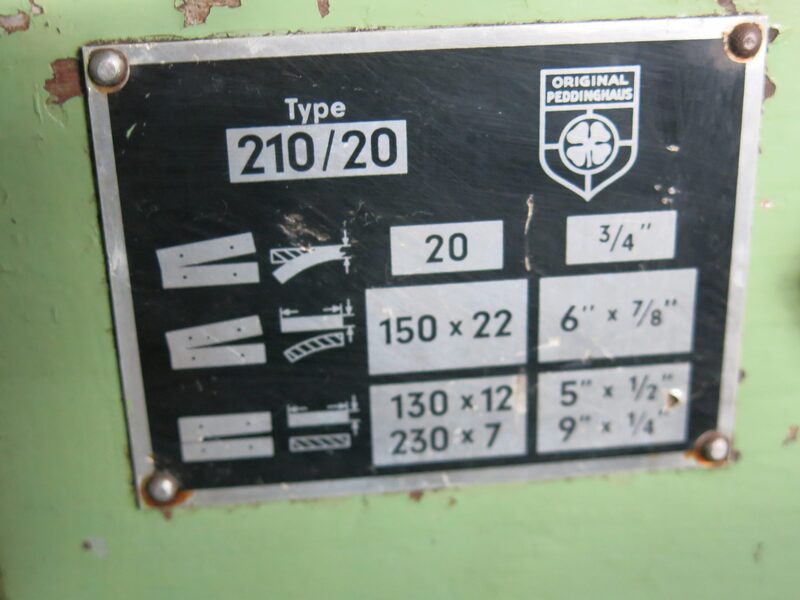6" x 6" x 1/2" Peddinghaus #210/20, mechanical ironworker, 10"- 20 lb. C-channel, 9" 20 lb. I-Beam - Image 3