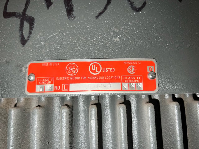 50 HP 1800 RPM General Electric, Frame L326HP16, TEFC BB EXP, 460 Volts, New Surplus - Image 4