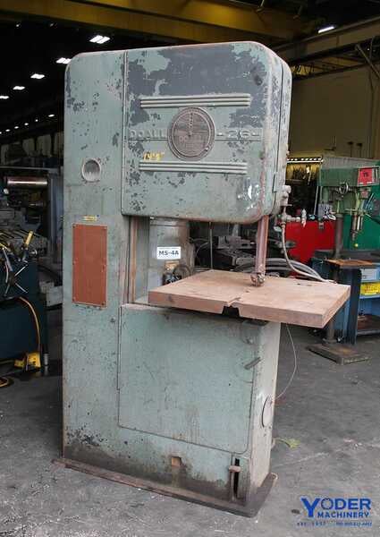 26" x 12" DoAll #V-26, vertical band saw, 0-1600 FPM, 1" W x 176" L blade, hydraulic piece puller - Image 1