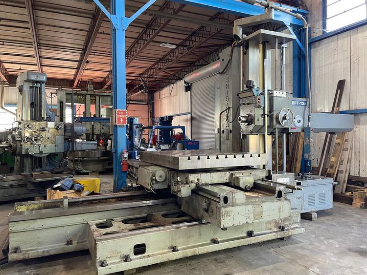 5" Toshiba #BFT13CR4PD, table type horizontal boring mill, 63" x71" T-slotted power rotary table, 1978 - Image 1