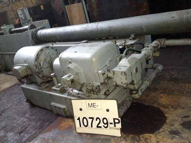 25 Ton x 120" stroke, Oilgear #XL-50Bx120, horizontal broach, 15-30 FPM, 11" diameter hole, 40 HP, 1953 - Image 3