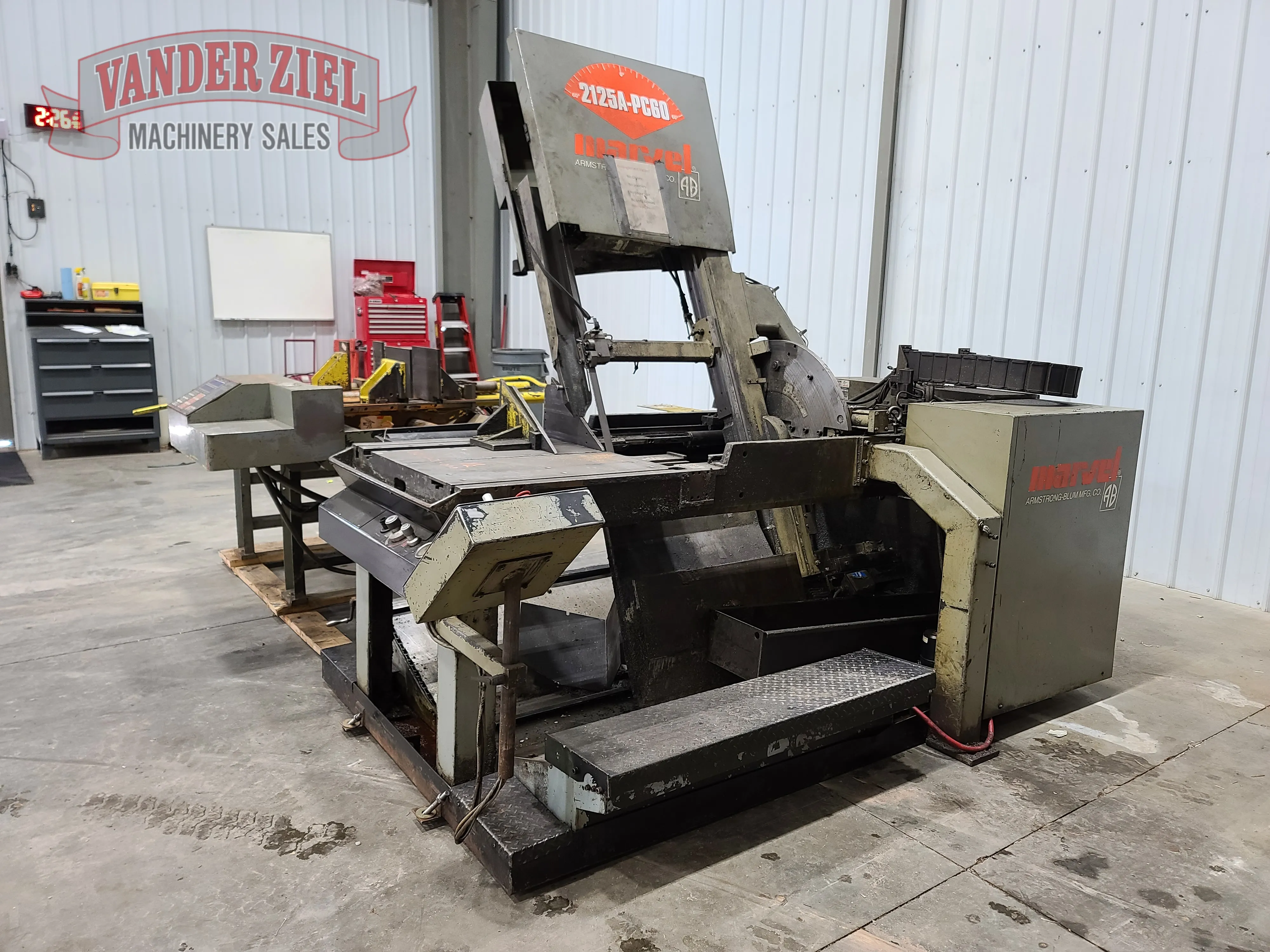 20" x 25" Marvel #E2125PC, vertical tilt frame band saw, 1.25" x .042" x 176" blade, 50-475 FPM, #15638 - Image 2