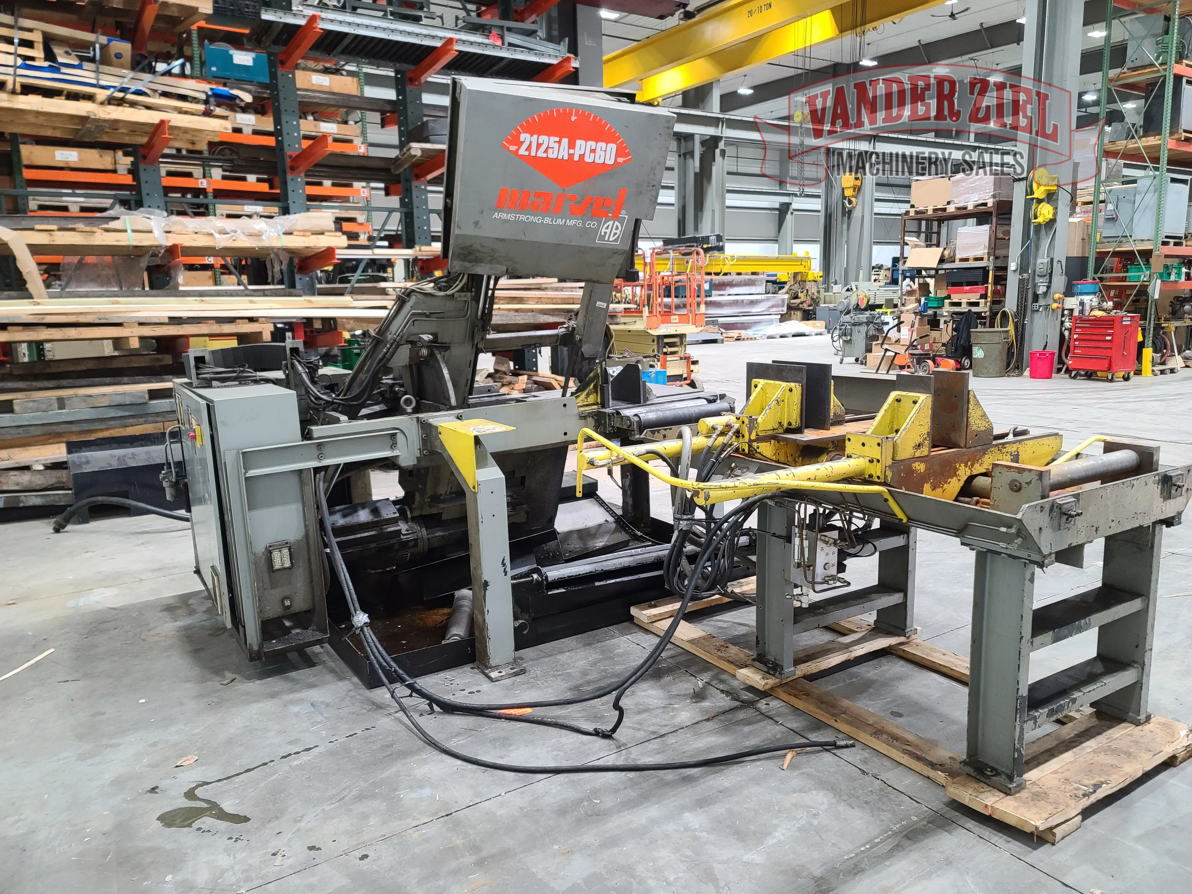 20" x 25" Marvel #E2125PC, vertical tilt frame band saw, 1.25" x .042" x 176" blade, 50-475 FPM, #15638 - Image 4