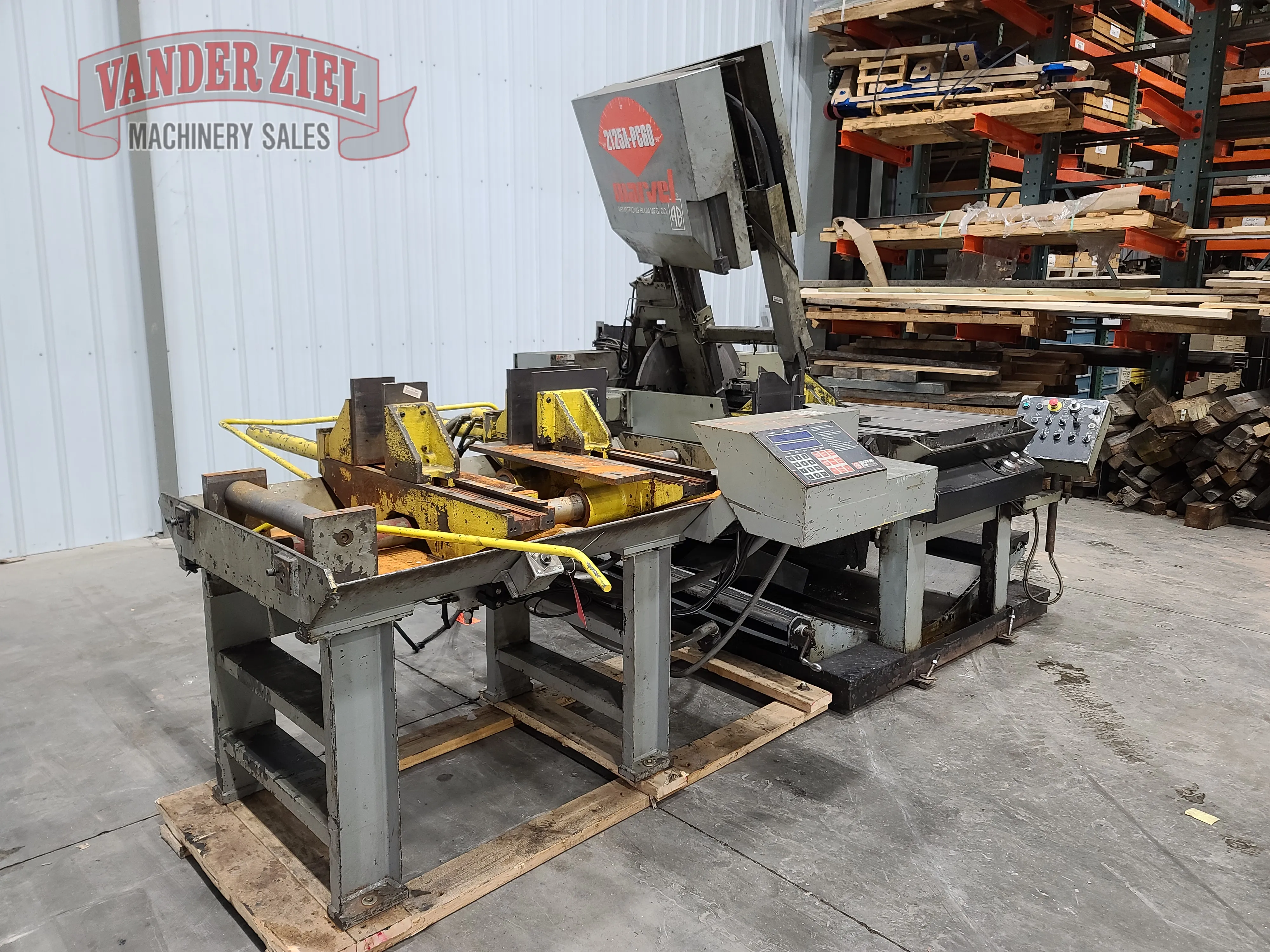 20" x 25" Marvel #E2125PC, vertical tilt frame band saw, 1.25" x .042" x 176" blade, 50-475 FPM, #15638 - Image 5