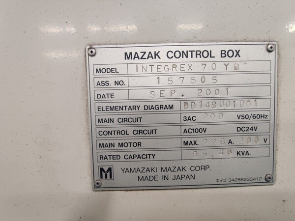 Mazak #Integrex-70YB, CNC turning center, 5-axis, 36" swing x 80" length, 5000 RPM, 3 phase, 30 chuck - Image 5