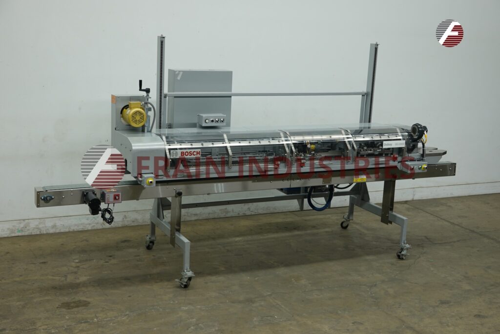 Doboy #GS1000S, high speed, mount over conveyor, double fold, hot melt glue, bag sealer, 100 FPM, mounted on - Image 1