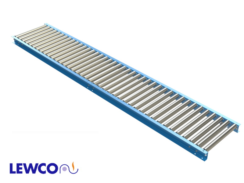 36" wide x 8' long, Lewco #NS-1916-36-4-96-F97-A11-V98-PP94, gravity roller conveyor, non standard 1.9" - Image 1