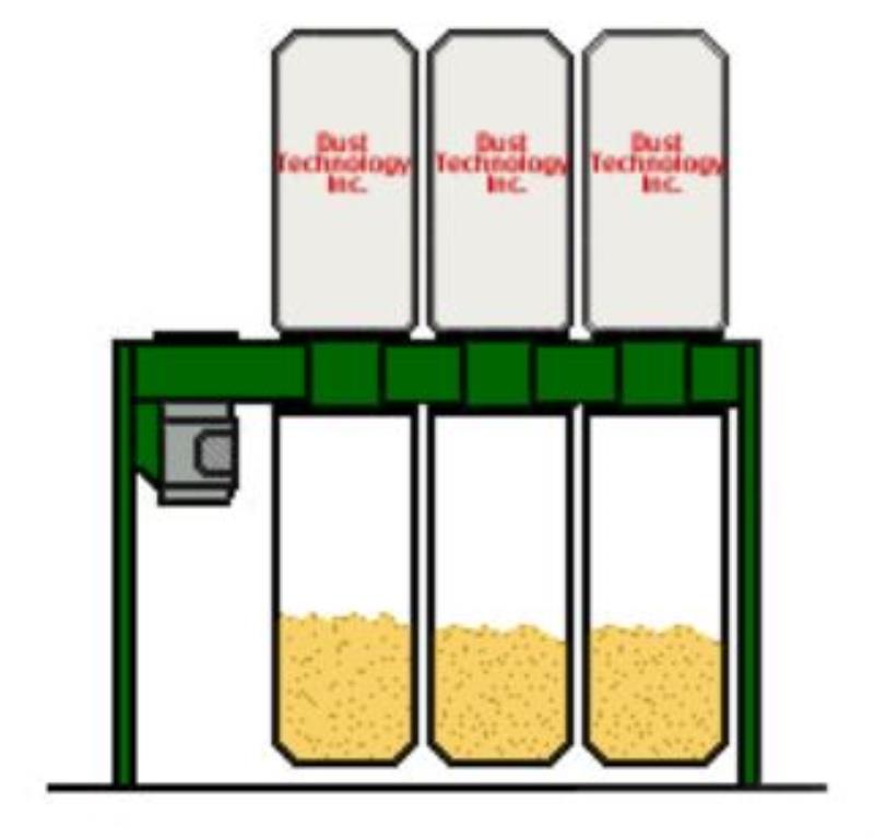 4450 cfm Dust Technology #DT-100, dust collector, 3-bag free-standing, 10 HP, 12" Inlet, 3 cotton needle felt - Image 2