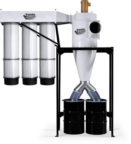 3800 cfm Oneida Air Systems #XXK10, cyclone dust collector, with after-filter plenum, 10 HP, 12-gauge cyclone - Image 2