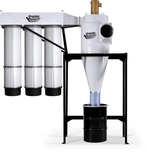 3800 cfm Oneida Air Systems #XXK10, cyclone dust collector, with after-filter plenum, 10 HP, 12-gauge cyclone - Image 3