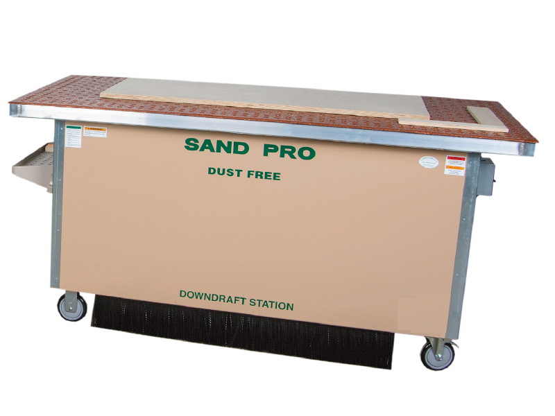 Sandman #M7236, downdraft sanding table, 72" x 36" rubberized work surface, 5" wheels, 2 ridged, 2 - Image 1