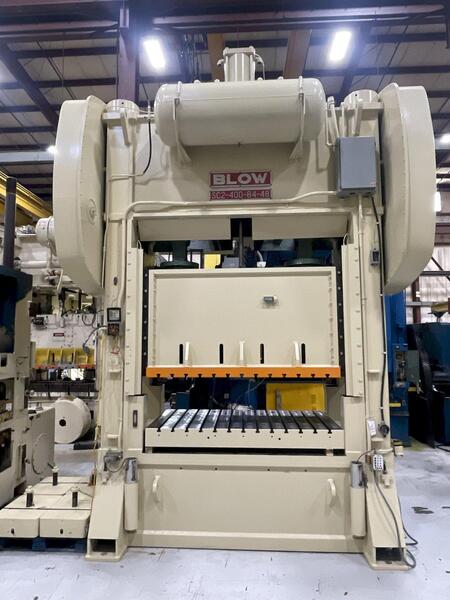 400 Ton, Blow #SC2-400-84-48, straight side mechanical press, 10" stroke, 34" Shut Height, air clutch, 1989 - Image 8