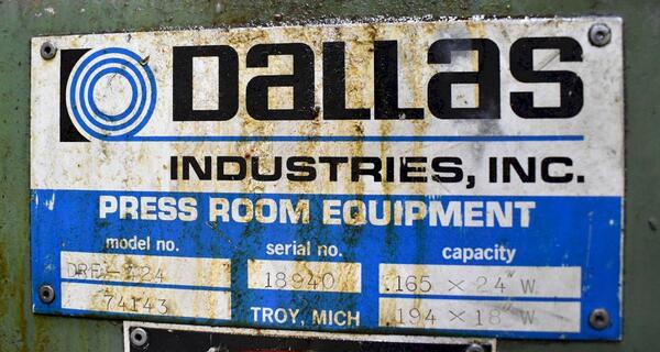 24" x .165" Dallas #DRF-424, servo roll feed on cabinet, 4" feed roll diameter - Image 3