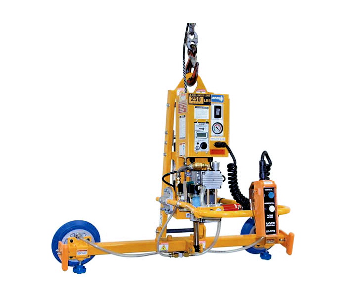 250 lb. Anver ETL-25M2-60, vacuum lift w/poweered tilt, (2) round suction pads, 10" diameter, 60" min beam - Image 1