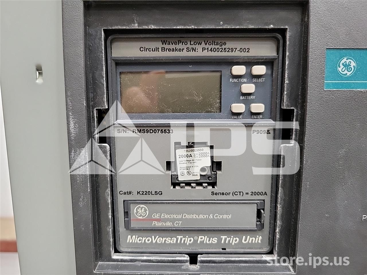 2000 Amps GE Wps-20 Mo/do W11jabnx1xaxxxx 120 Volts AC Shunt Trip, Mvt Plus Lsg, 2000 Amps Ct, 2000 Amps Rp - Image 4