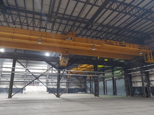 40 Ton, Virginia top running double grider overhead bridge crane, 122' span, 55' lift - Image 3