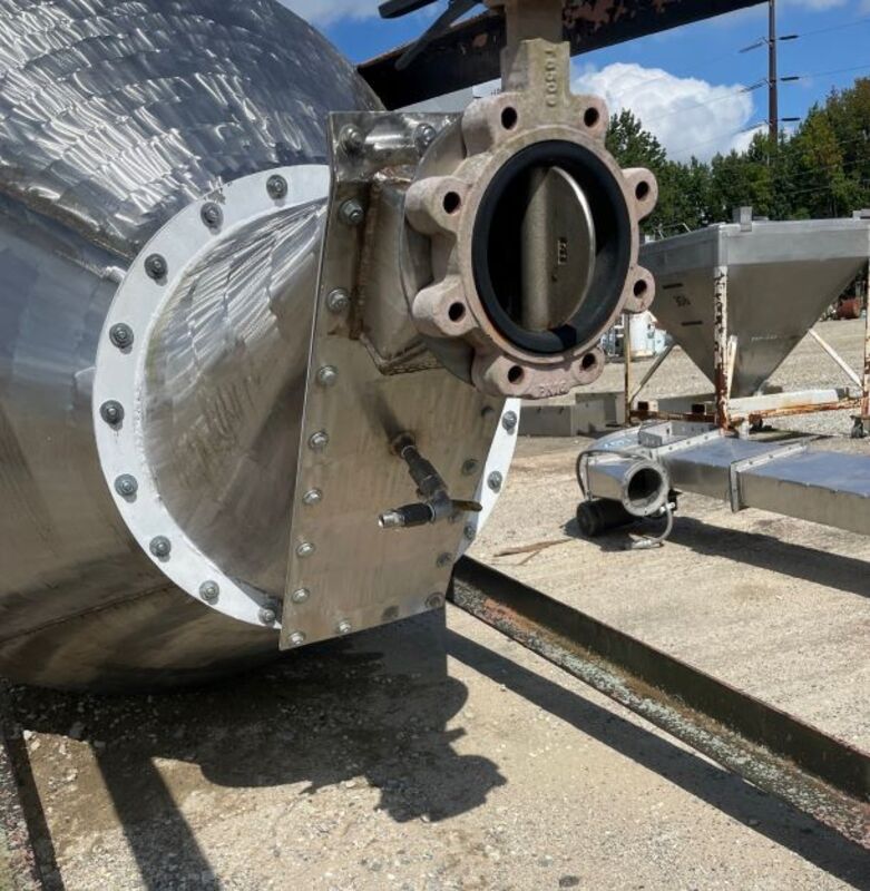 900 gallon Stainless Steel Feed Hopper, 6' diameter x 2'10" T/T (2 available) - Image 3