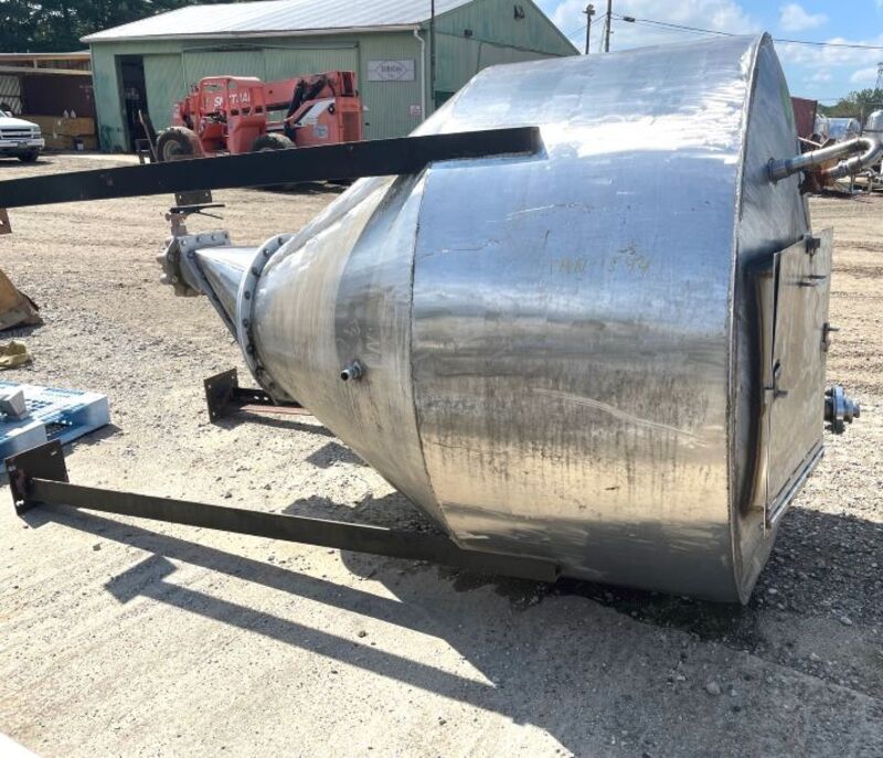 900 gallon Stainless Steel Feed Hopper, 6' diameter x 2'10" T/T (2 available) - Image 5
