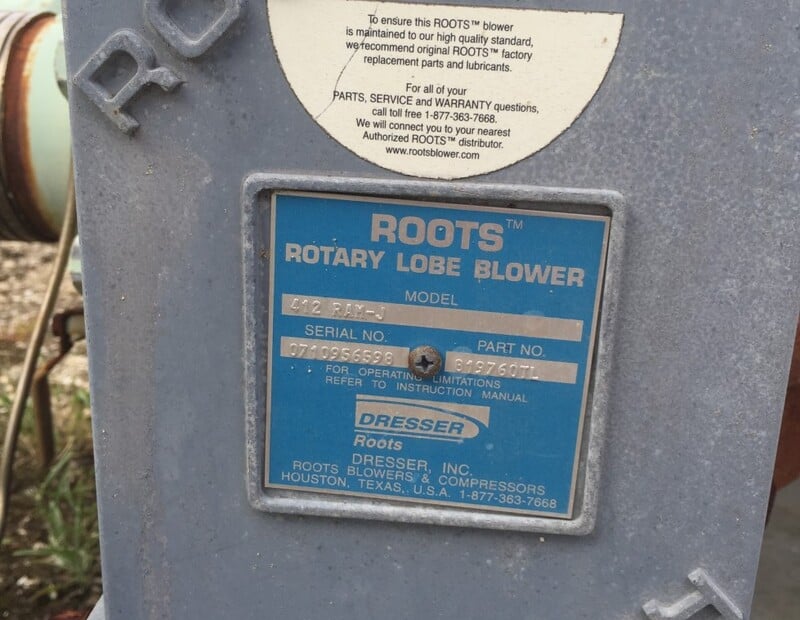 1199 cfm, 15 psi, Roots #412 RAM-J, rotary lobe blower, 30 HP, 230/460 V., 1760 RPM - Image 5