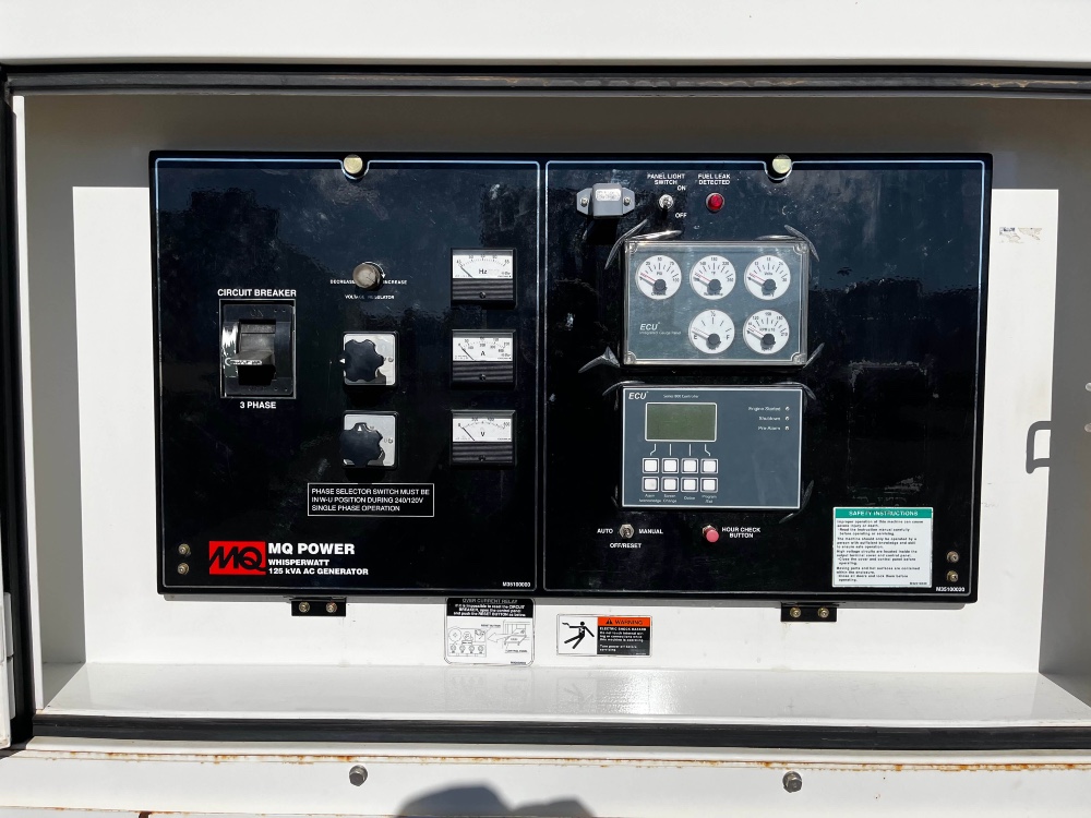 110 KW Multiquip #DCA125SSJU4i, standby, sound attenuated enclosure, Tier 4i, 11067 hours, 2014, $37k - Image 3