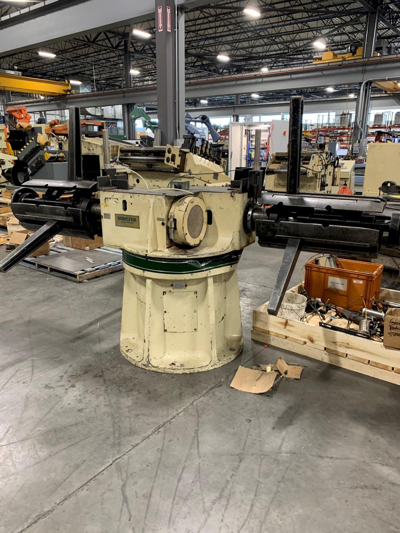 6000 lb. Minster #MRM6-20D, pull off double end coil reel uncoiler, 20' W, 60" outside dimensions, 16"-20" ID - Image 1