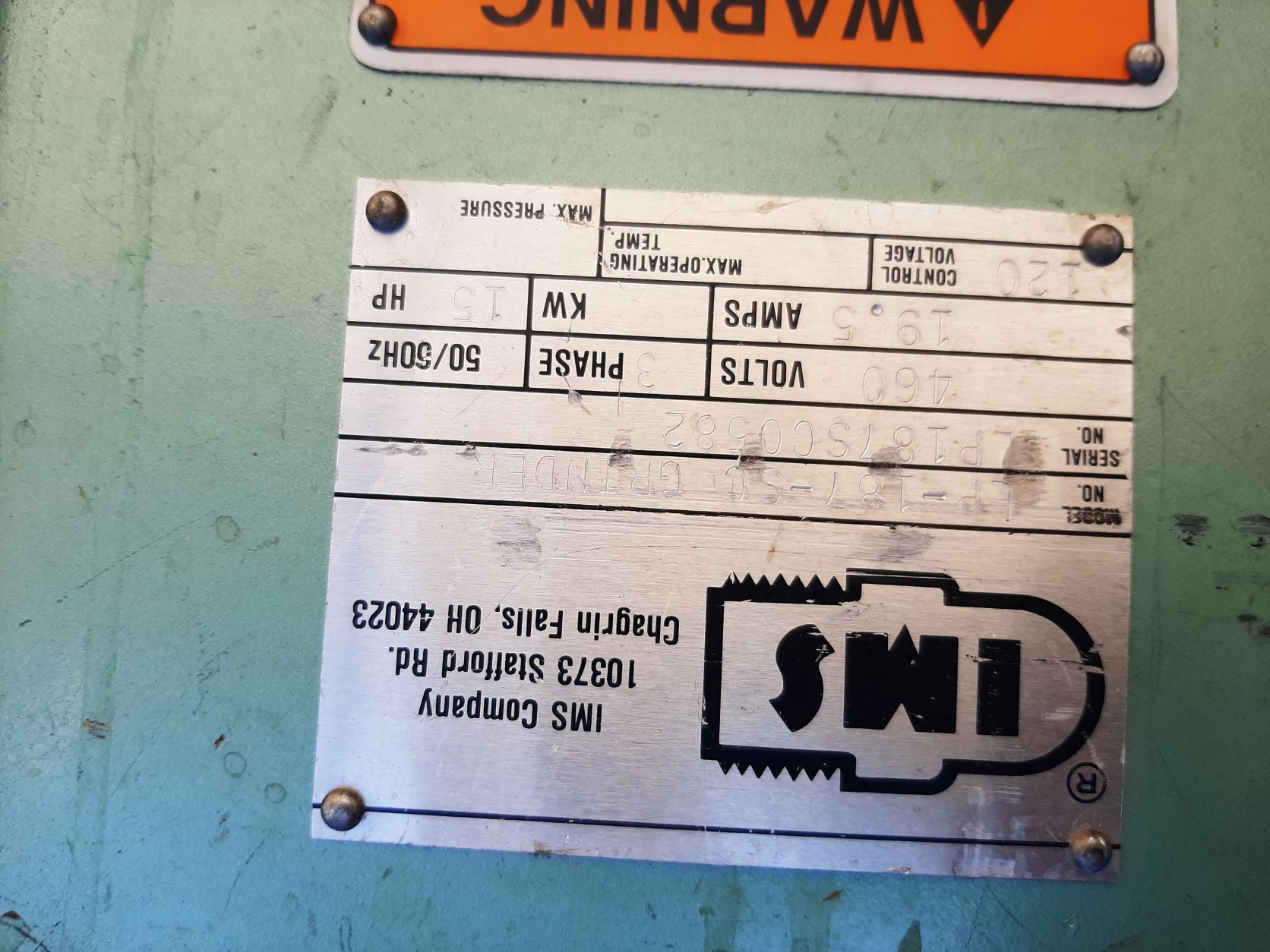 17" x 12" IMS #LP-187-SC, plastic grinder, includes 28" x18" x36" feed hopper, 15 HP - Image 10