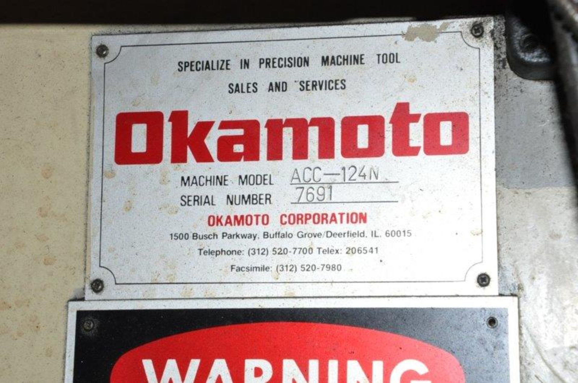 12" x 24" Okamoto #ACC-124N, surface grinder, 14" grinding wheel, coolant, #72897 - Image 6