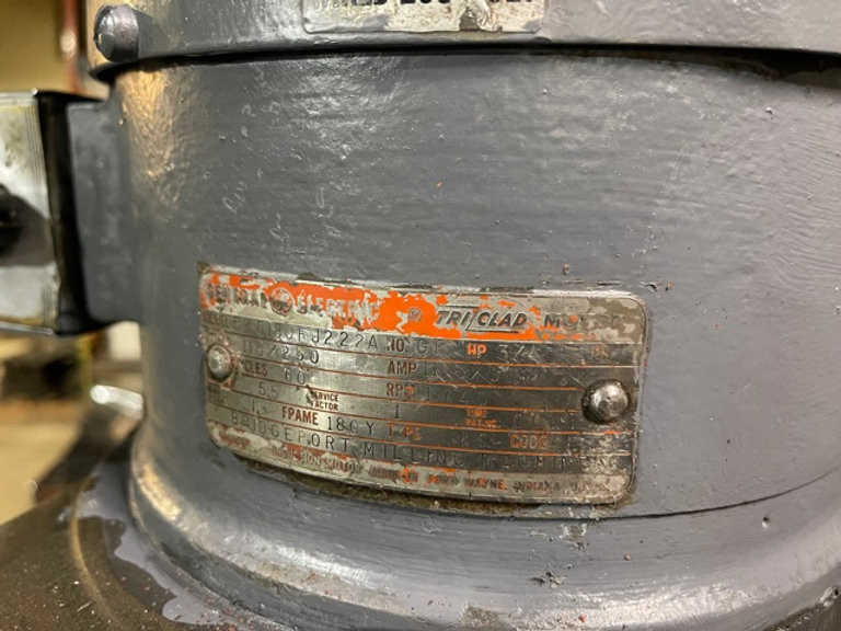 Bridgeport #5KC180FJ222A, vertical mill, 24" x9" table, 3/4 HP, 1 Ph, 2720 RPM, 220 V. - Image 4