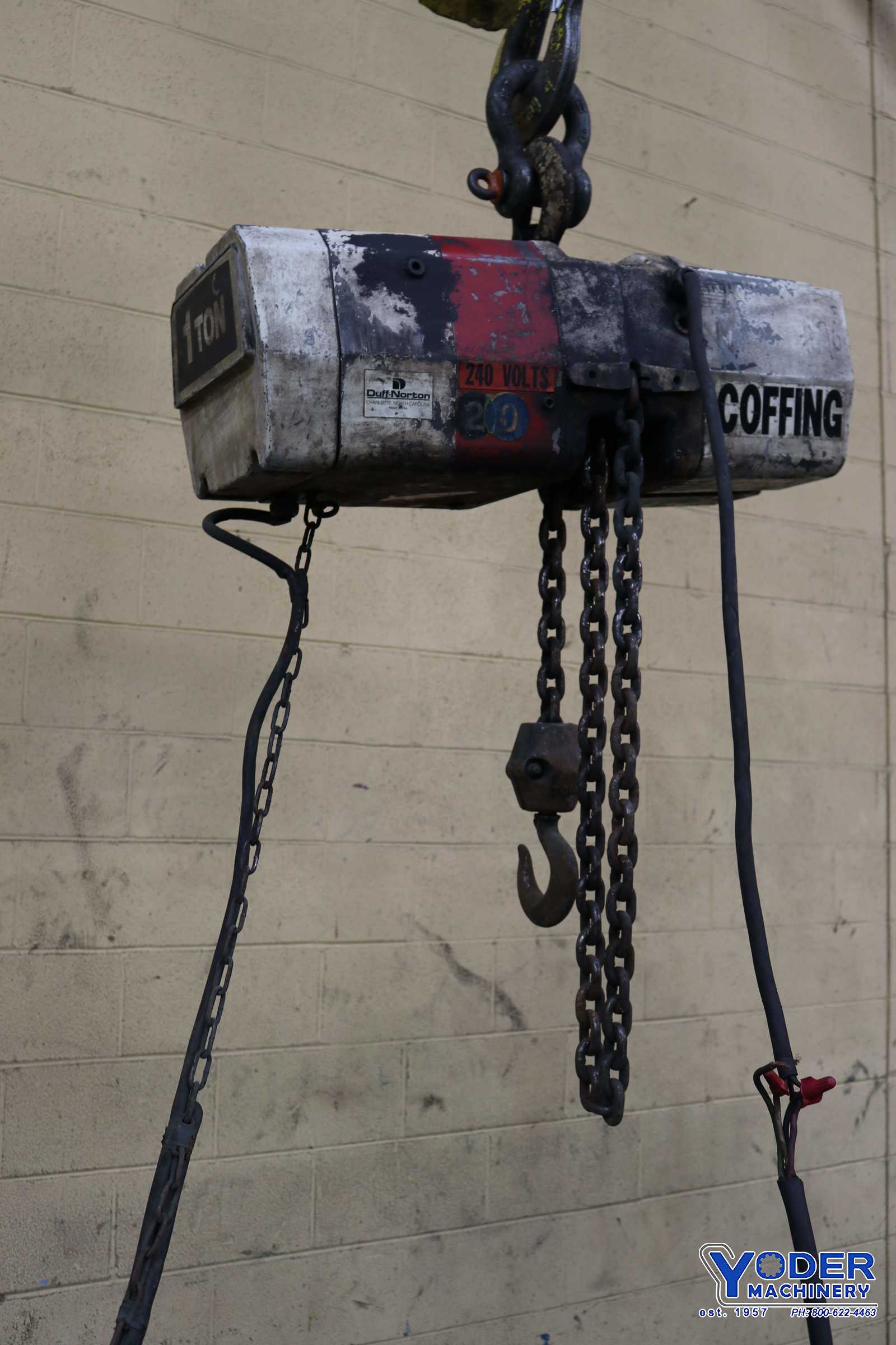 1 Ton, Coffing #EC-2032.3, electric chain hoist, 6' lift height, 32 FPM, pendant Control, #73083 - Image 8