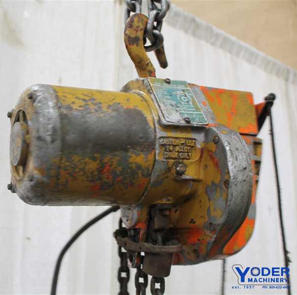 .5 Ton, Yale #CR505RMP Midget King, electric chain hoist, roller chain, pull rope Control, #57860 - Image 2