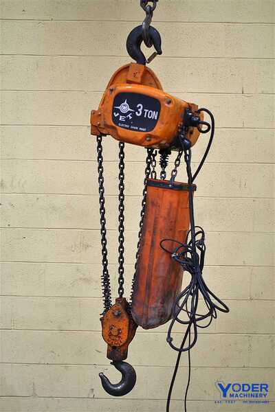 3 Ton, Jet #3BS, chain hoist, 20' lift, 5.9 FPM, pendant Control, 230/460 V., 3 phase, #54807 - Image 6
