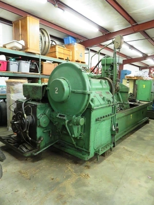 Fitchburg, horizontal pinion hobber, 40" dia. x 106" length, 2 DP, tailstock, steady rests, under power - Image 1