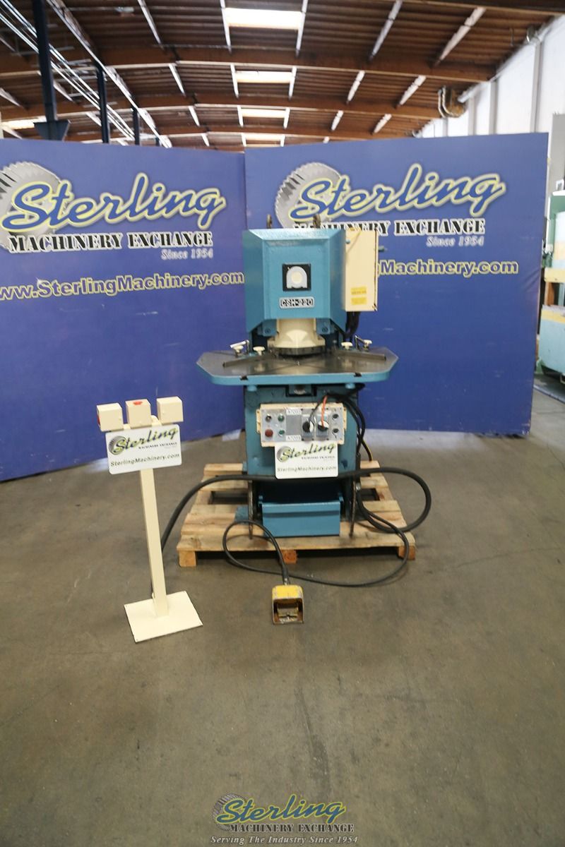 1/4" x 8" x 8" Amada #CSH-220, hyd. notcher, 40 SPM, 20 ton, electric foot pedal, one shot lube, work guides - Image 5