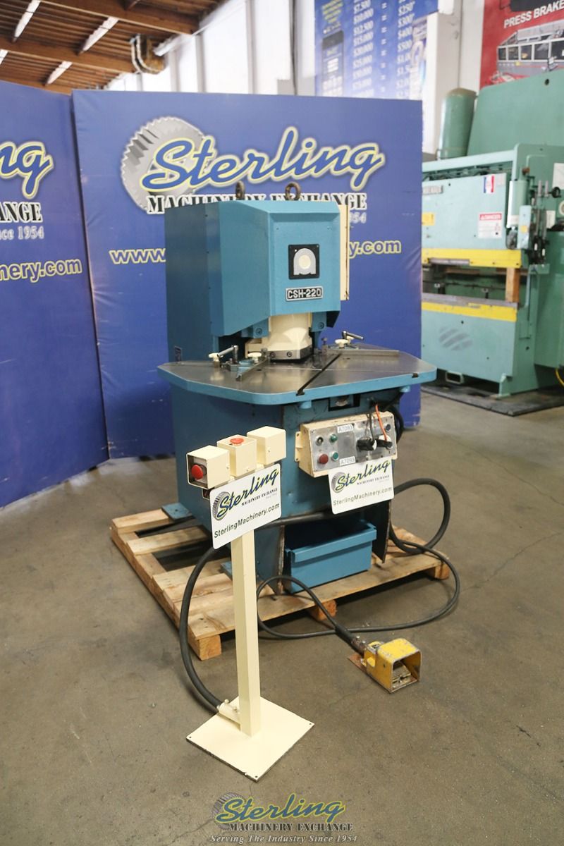 1/4" x 8" x 8" Amada #CSH-220, hyd. notcher, 40 SPM, 20 ton, electric foot pedal, one shot lube, work guides - Image 8