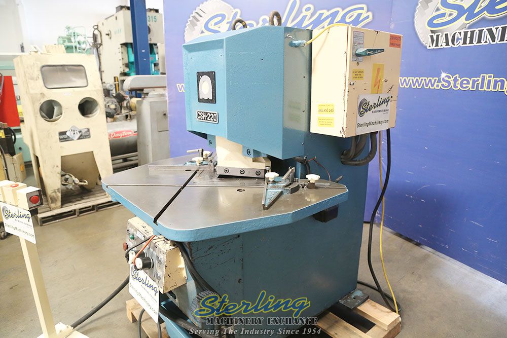 1/4" x 8" x 8" Amada #CSH-220, hyd. notcher, 40 SPM, 20 ton, electric foot pedal, one shot lube, work guides - Image 10