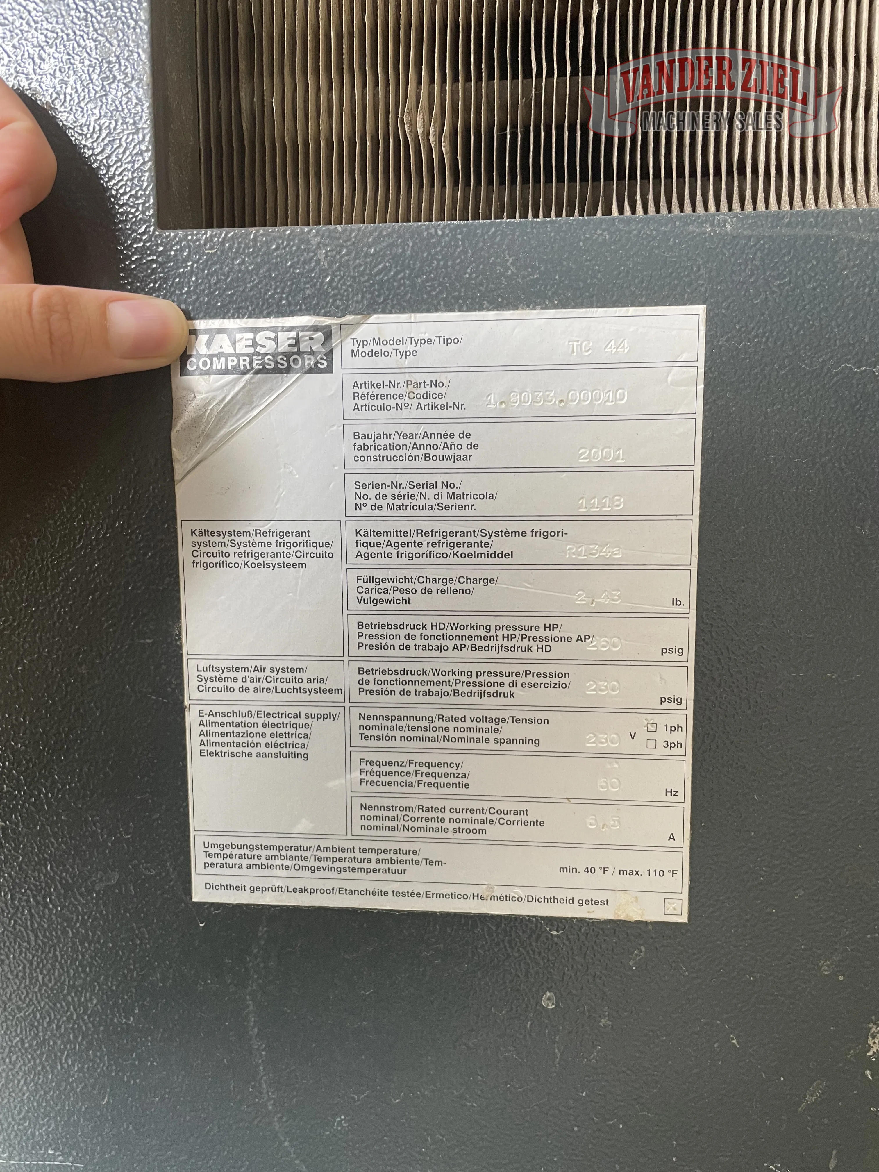 Kaeser #TC44, air dryer, #16107 - Image 8
