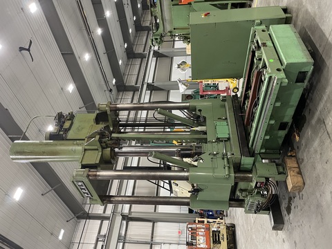 220 Ton, Reis #TUS-160OK, 4 post spotting press, 60" x72" x63" bed, tilt table, 1991 - Image 3
