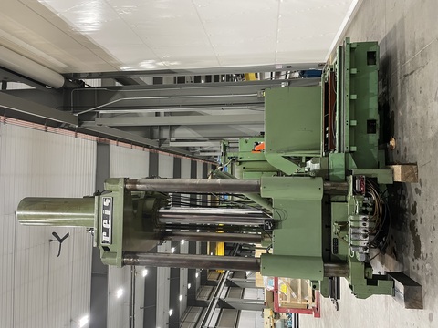 220 Ton, Reis #TUS-160OK, 4 post spotting press, 60" x72" x63" bed, tilt table, 1991 - Image 8