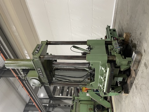 220 Ton, Reis #TUS-160OK, 4 post spotting press, 60" x72" x63" bed, tilt table, 1991 - Image 9