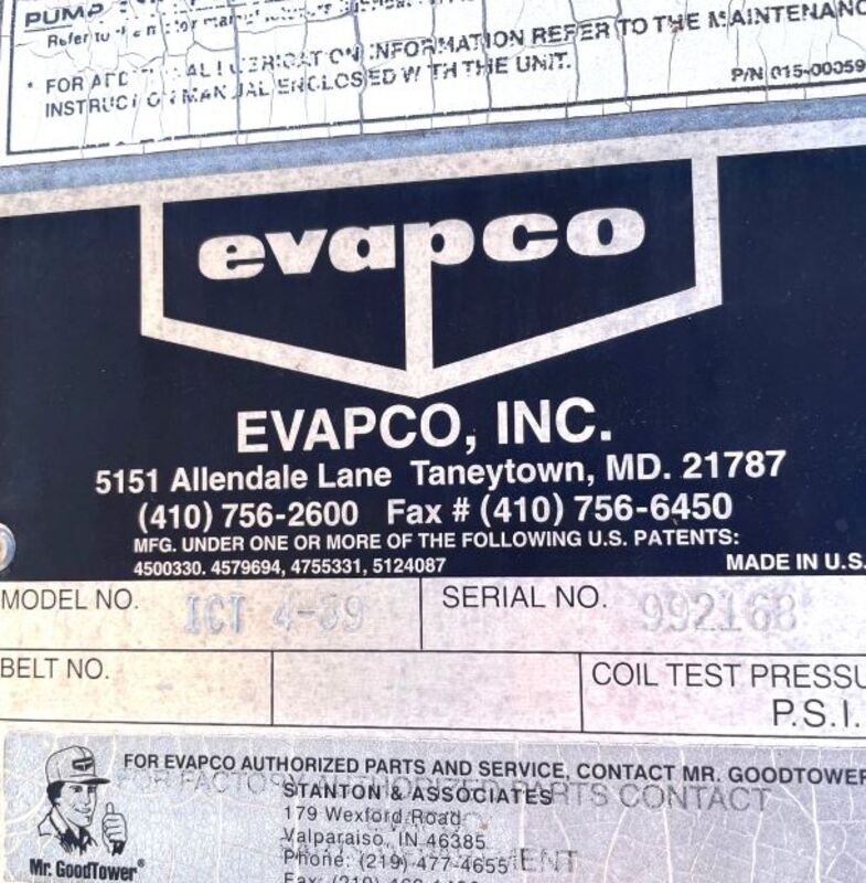 90 Ton, Evapco #ICT-4-59, cooling tower - Image 2